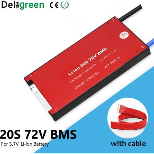 Deligreen 20S 30A 40A 50A 60A 72V PCM/PCB/BMS for 3.7V lithium battery 18650 Lithion LiNCM Battery Pack ebike
