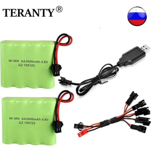 4.8v 3000mAh Rechargeable Battery For Rc Cars Tanks Robots Boat Ship Toys Gun NiMH AA 4.8 v Battery Pack With Charger