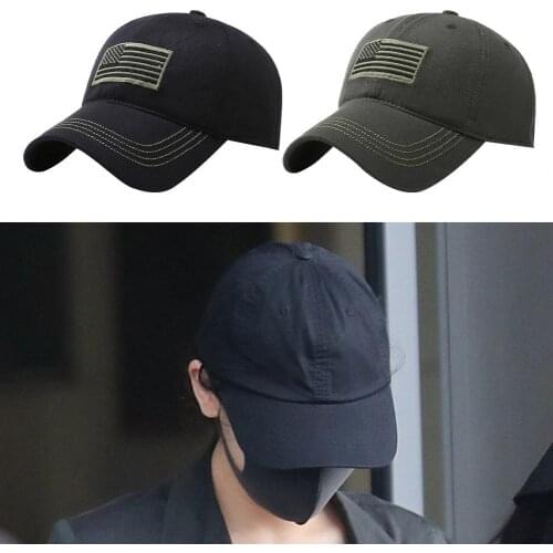 USA Flag Patch Baseball Cap Embroidered Buckle Daily Costume Breathable Outdoors Fishing Camping Exercise Hat Unisex