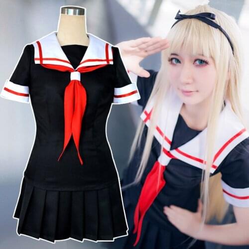 Free shipping Anime Kantai Collectio Cos yuudachi Cosplay Halloween woman Daily Japanese school uniform Cosplay costume