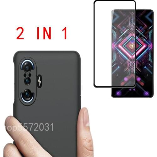 For Xiaomi POCO F3 GT Case With Screen Protector Slim Soft Silicone Phone Cover For Redmi K40 Gaming Lite Glass
