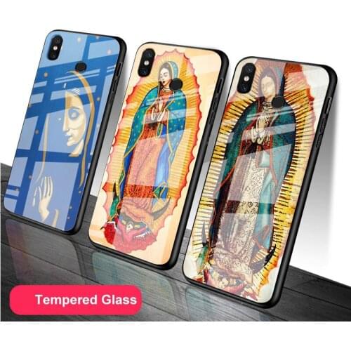 Virgen de Guadalupe Bible Verse Tempered Glass Phone Case For Redmi Note 5 6 7 8 9 Pro Note8T Note9S Redmi8 9 Cover Shell