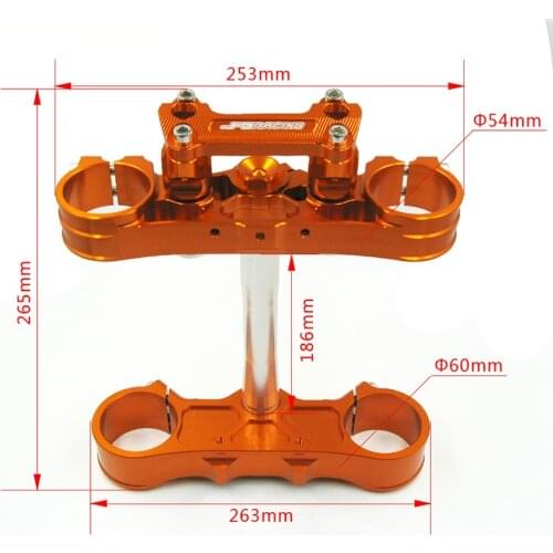 Black Triple Tree Clamps Steering Column And Clamp Riser Adaptor Bearings Motorcycle Front Fork Crown For KTM HUSQVARNA Orange