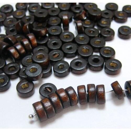 500 Brown Colour 8X3mm Column Wood Beads~Wooden