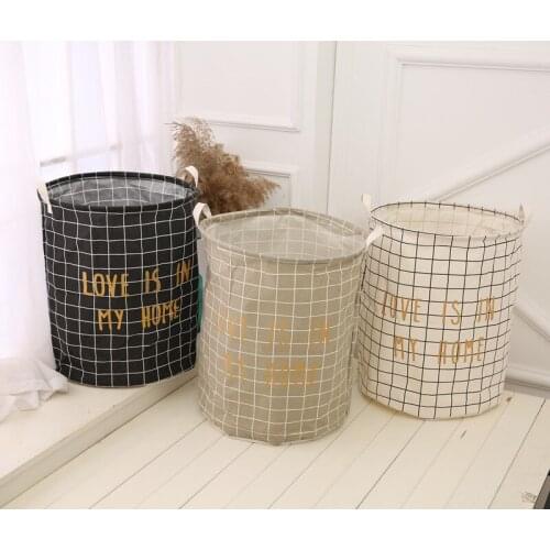 Nordic Style Canvas Storage Bag For Toys Clothes Kids Room Organizer Bag Pouch Canvas Storage Pouch Stand Bag For Kids 40CMX50CM