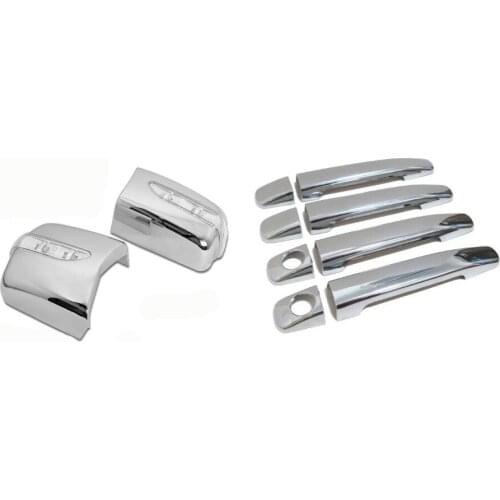 Chrome Door Side Mirror Cover (Left Hand Drive) with LED Side Blinker and Door Handle Cover For Mercedes Benz W124 E Class