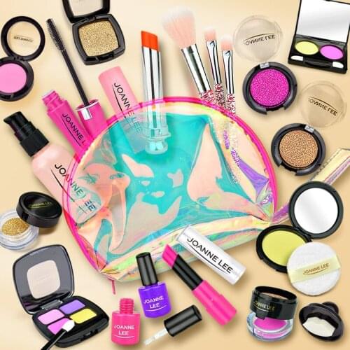 Girls Make Up Toys Pretend Play Toy Simulation Cosmetics Pink Makeup Set Princess Beauty Plastic Play House Lipstick Eyeshadow