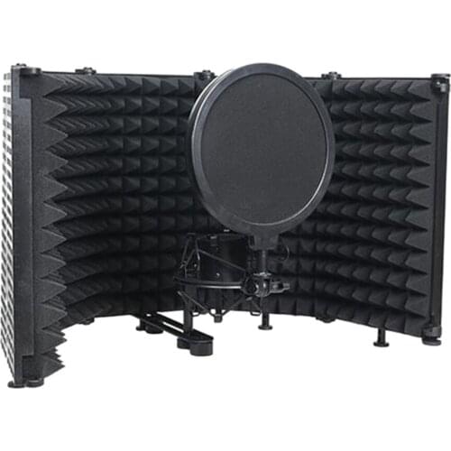 Broadcast Studio Microphone Isolation Shield Filter Wind Screen Isolation Shockproof Mount Holder for Sound Recording