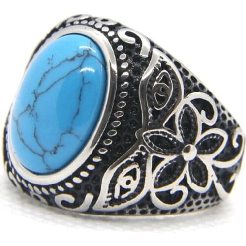 Support Dropship Newest Size 7-14 blue eye Cool Ring 316L Stainless Steel Band Party Fashion Jewelry Ring