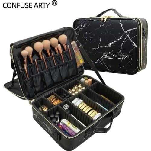 2020 New Marble Cosmetic Bag Large Capacity Multifunction Travel Tattoo Makeup Case
