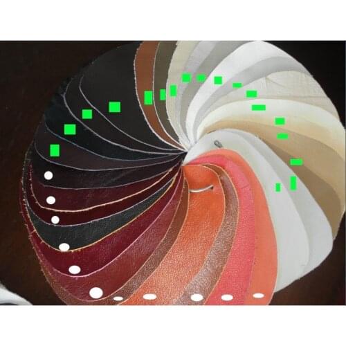 Leather swatches for living room sofa or chair and bed