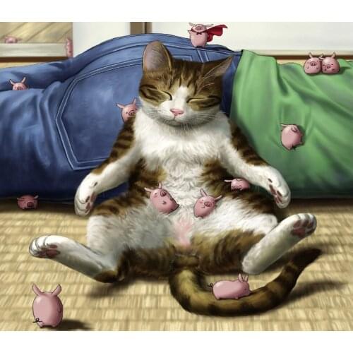 Lazy cat The wooden puzzle 520 pieces ersion jigsaw puzzle white card adult childrens educational toys