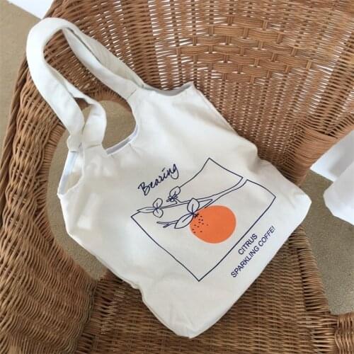 Summer new Korean ulzzang fashion literary one-shoulder female canvas bag ins Harajuku simple Japanese casual women canvas bag