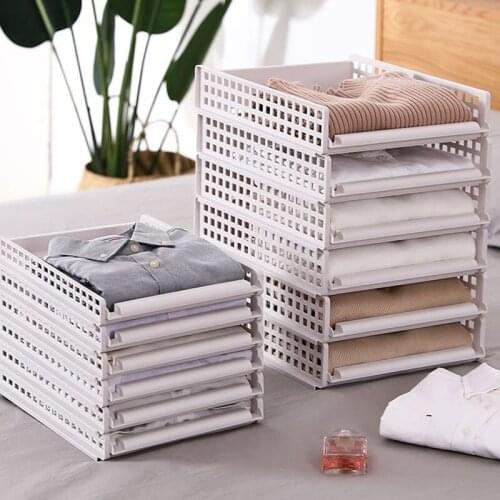 Multifunctional Wardrobe Organizer Storage Box Folding Clothes Partition Folding Clothes Artifact Lazy Fold Clothes Storage Box