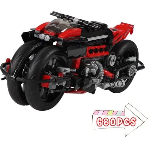 Motor Cycle Building Blocks Bricks Toys Sets Technical Christmas Gifts for Kids Boys Super Speed Motorcycle Locomotive Toy