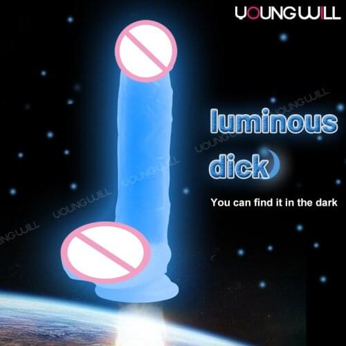 Soft Luminous Dildos Silicone Soft Penis Female Simulation Masturbation Manual Orgasm Fake Penis Anal Adult Erotic Sex Products