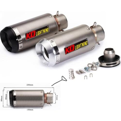 Exhaust Muffler Tip Pipe With Removable DB Killer Silp on for Universal 38-51mm Motorcycle Stainless Steel CNC Baffler System