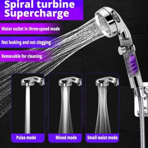 High Pressure 3-Function SPA shower head Shower Head with switch on/off button Filter Bath Head Water Saving Shower Bathroom