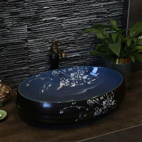 Oval Table Basin sink bowl Washbasin Toilet Ceramic Basin Large Size Art Basin ceramic Wash basin bathroom sink