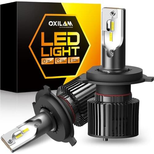 OXILAM 2Pcs Turbo LED Bulbs H4 9003 Hi/Lo Beam CSP LED H7 H1 Headlight Bulb for Car 12V 24V Truck 16000LM 6000K White