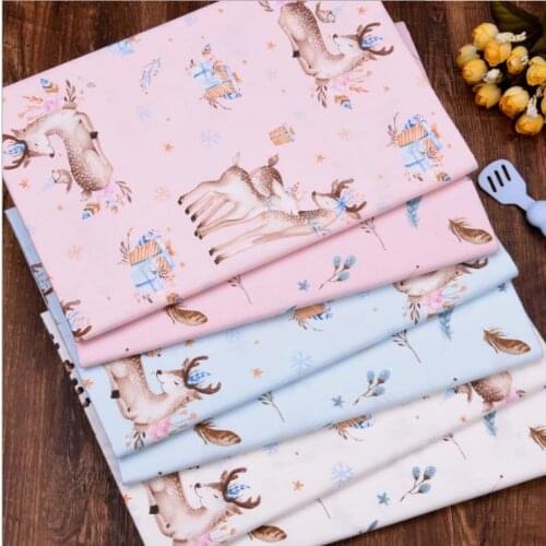 Hot Deer Gift Feather Diy Fat Quarter Patchwork Quilting Handmade Cotton Fabric Baby Cloth Bedding Blanket Sheet Tissus Tecido
