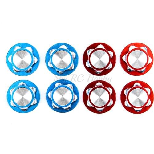 Aluminium Wheel Hub Antidust Cover 17mm HEX Nut for 1/8 1:8 RC Model Car Anti-skid Wheel Covers - 4 Pcs/Lot