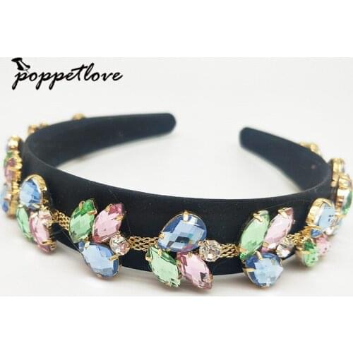 Rhinestone chain crown headband Hairbands Mermaid Headband Women Girls Hair Hoop Party Headwear accessories wedding