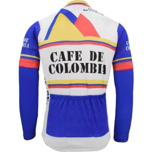 Colombia Cycling Jersey Men Long Sleeve Winter Fleece & No Fleece Bike Wear Clothing Triathlon Maillot Ciclismo Cajastur