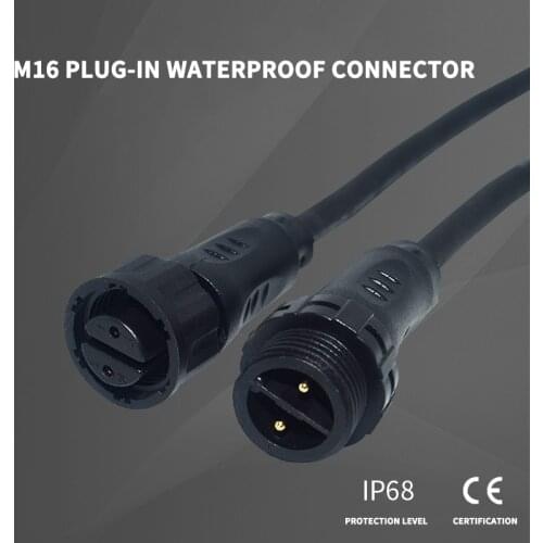 IP68 Waterproof Connector with Tail Wire LED Outdoor LED Light 2 3 4 5 Pin M16 Male and Female Paired Plug-in Cable Connectors