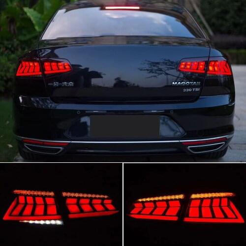1 Set LED Tail Light Rear Fog Lamp + Brake + Reverse + Dynamic Turn Signal Taillight For Volkswagen VW Passat B8 2017 2018 2019