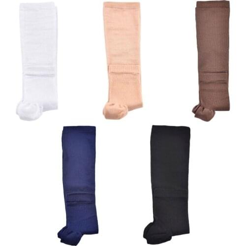 Women Men Unisex Open Toe Knee High Socks Leg Support Warmer Relief Pain Therapeutic Anti-Fatigue Sport Compression Stockings