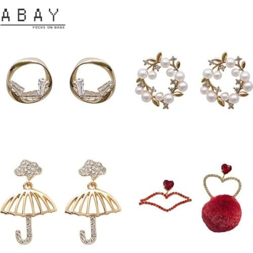 S925 Silver Needle Zircon Umbrella Earrings Women New Hong Kong Style Pearl Flowers Elegant Luxury High-grade Ear Pendant Trend