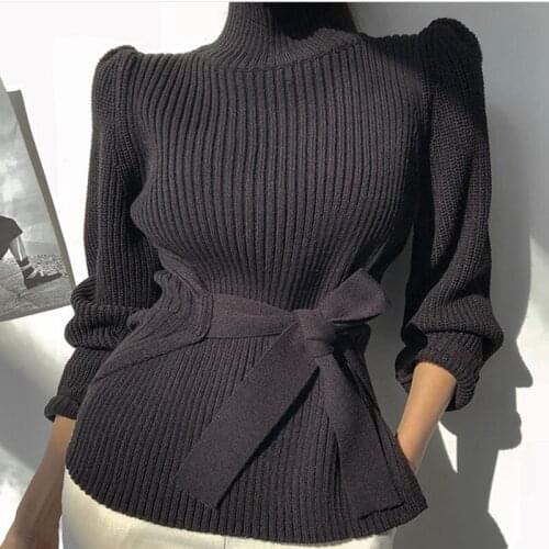 The New Autumn Winter 2021 Version of Womens Loose Knit Wear Pullover Elegant Looses Sweater Long-Sleeved Slim Top