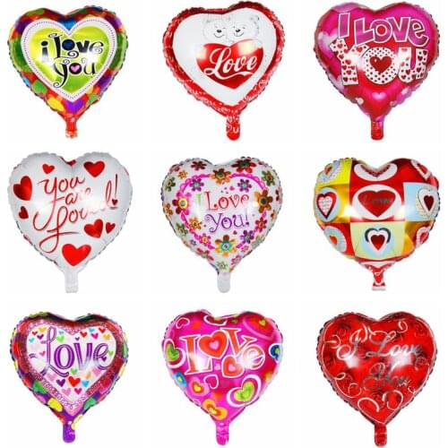 1pc 18inch Heart-shaped I Love You Foil Balloons Heart Wedding Valentines Day Helium Balloon Globos Party Decoration
