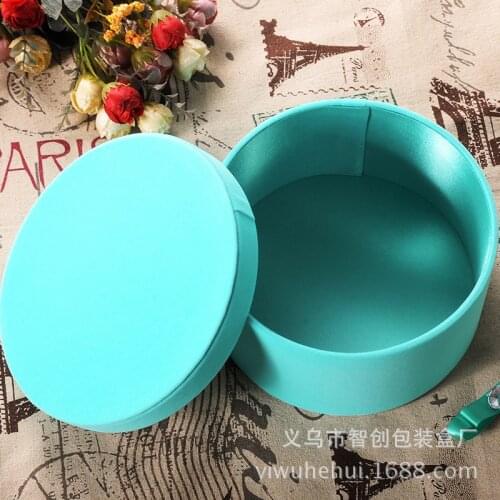 1pcsTiffany blue gift box for Valentines Day round Flannel Packing Box Eternal Flower Soap Flower Box Wedding Hand Gift Box