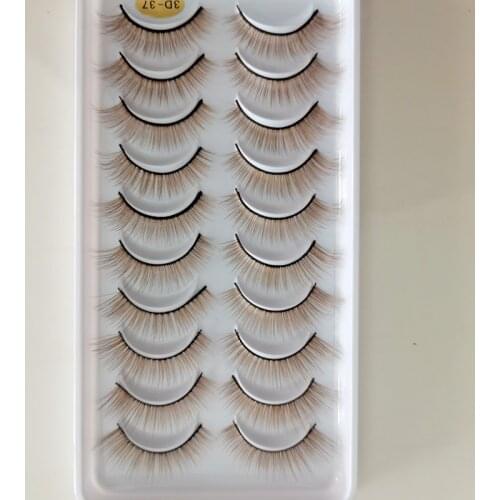 10 Pairs 3D Mink lashes Brown False Eyelashes Natural/Thick Long Eye Lashes Makeup Eyelash Extension Silk Handmade Eyelashes