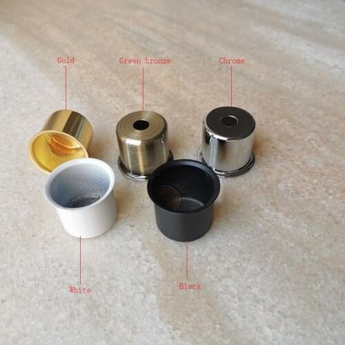 10 pieces/lot Vintage E14 Lamp Socket Cup Bronzed/Black/chrome/Gold Table Lamp Holder Covers Wall Ceiling Light Lamp Bases Cups