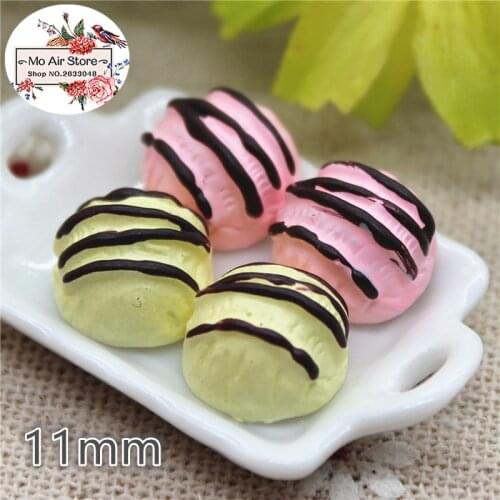 10PCS mini chocolate bread Resin Flat back Cabochon imitation food Art Supply Decoration Charm Craft