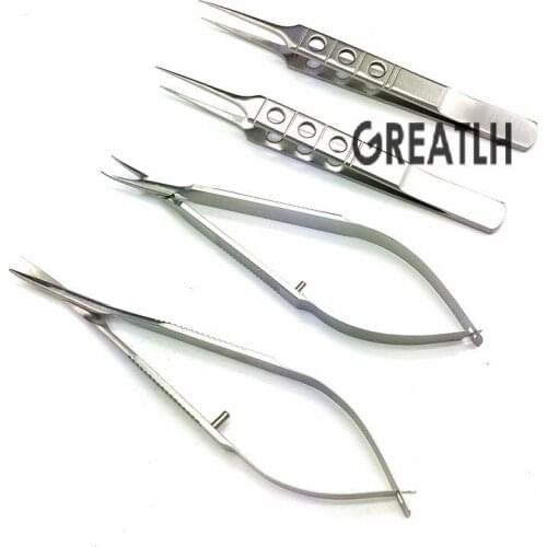 12.5cm ophthalmic microsurgical eye instruments scissors Ophthalmic Needle holders tweezers