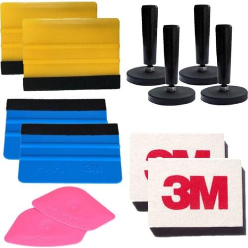 12 PRO Vinyl Wrap Tinting Tools 3M Squeegee Magnets Holder 3M Wool Squeegee