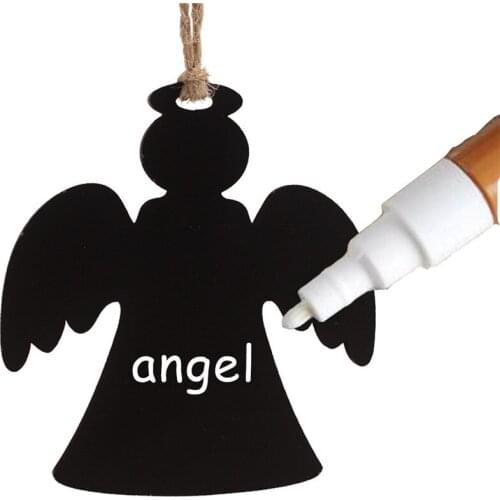 20pcs bothside blackboard laser cut angle shape wood christmas ornaments holiday time christmas decorations