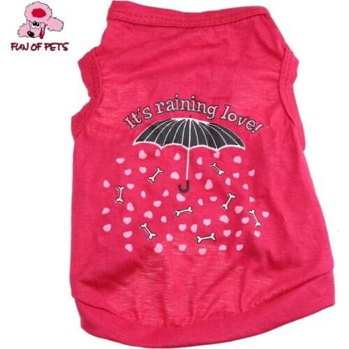 2017 Lovely Umbrella Pattern 100% Cotton vest for Pets Dogs Puppy Rose Dog Clothes for Pets Dogs