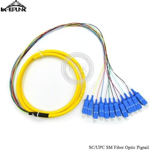 5pcs 12core UPC pigtail 1.5m with splitter Simplex Singlemode SC/UPC 12 Cores Pigtail best quality