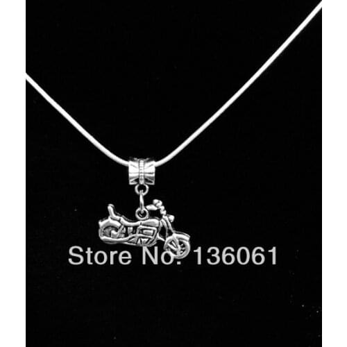 5PCS Vintage Silver MotorCycle Necklaces Pendants Charms Choker Collar Copper Snake Chain For Women Jewelry Accessories P2067