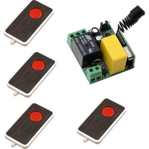 Smart Home AC220V 1CH 10A Wireless Remote Control Switch System Mini Receiver With 4*Transmitters Top Quality