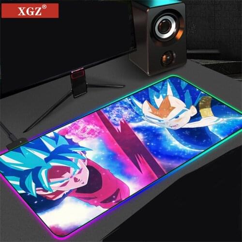 XGZ Large RGB Gaming Mouse Pad Rubber Base Colorful Computer Keyboard Mouse Pad Suitable for Player Accessories Non-slip Pad Cs