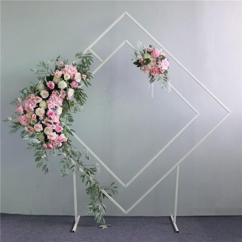 Diamond Wedding Arch Balloon Flower Backdrop Stand Home Decoration Geometric Floral Background Frame Decor