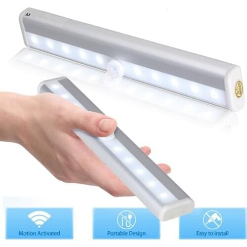 Motion Sensor Night Light Potable 6/10 LED Closet Lights Battery Powered Wireless Cabinet IR Infrared Motion Detector Wall Lamp