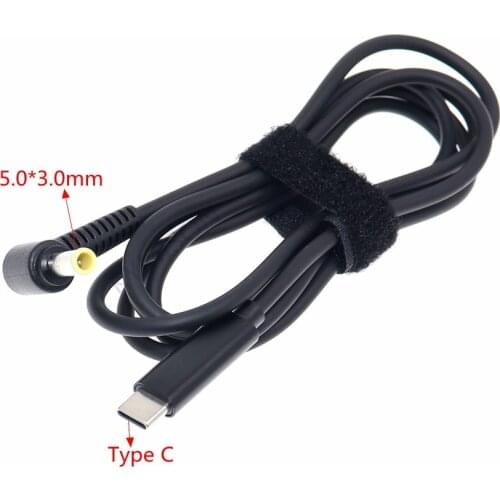 DC 5.0x3.0mm Power Supply Plug Connector Converter Cable Cord USB Type C PD Charging Cable for Samsung Laptop Adapter Cord