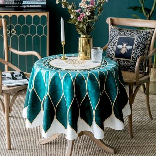 European Luxury Thick Chenille Round Table Cloth Waterproof Tablecloth for Home Dining Table Cover Washable Table Cover